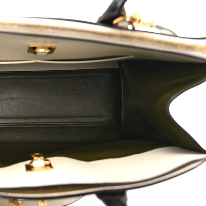 Louis Vuitton Taurillon City Steamer MM Kaki Creme Black 5 of 15