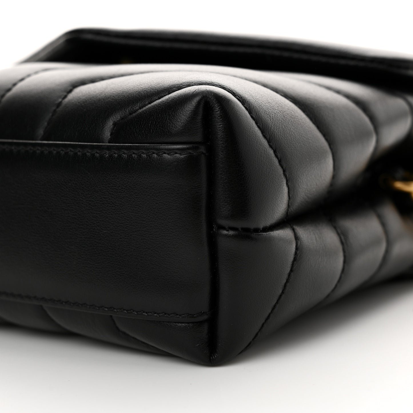 Calfskin Y Quilted Monogram Toy Loulou Crossbody Bag Black
