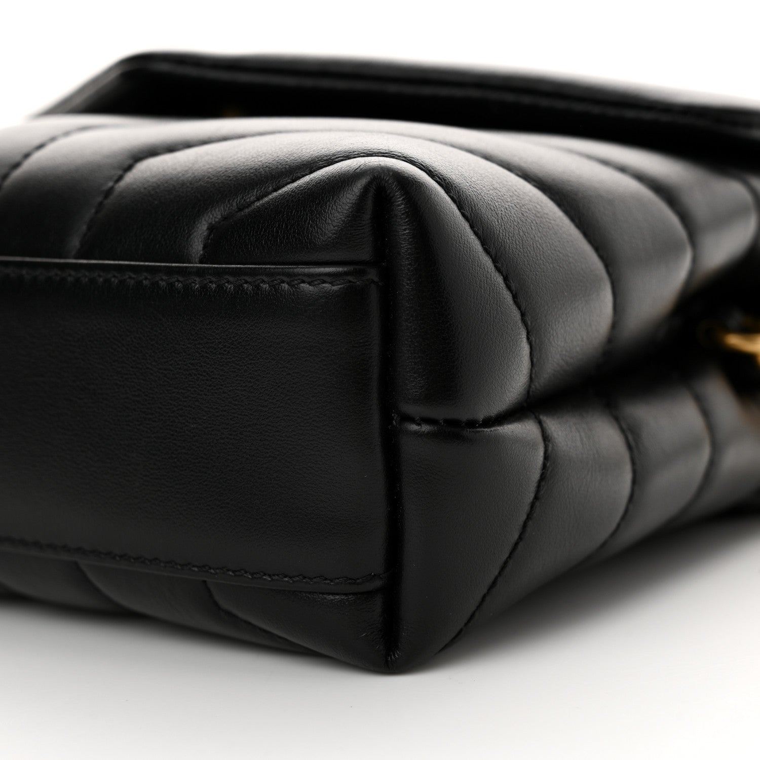 Saint Laurent Calfskin Y Quilted Monogram Toy Loulou Crossbody Bag Black 10 of 10