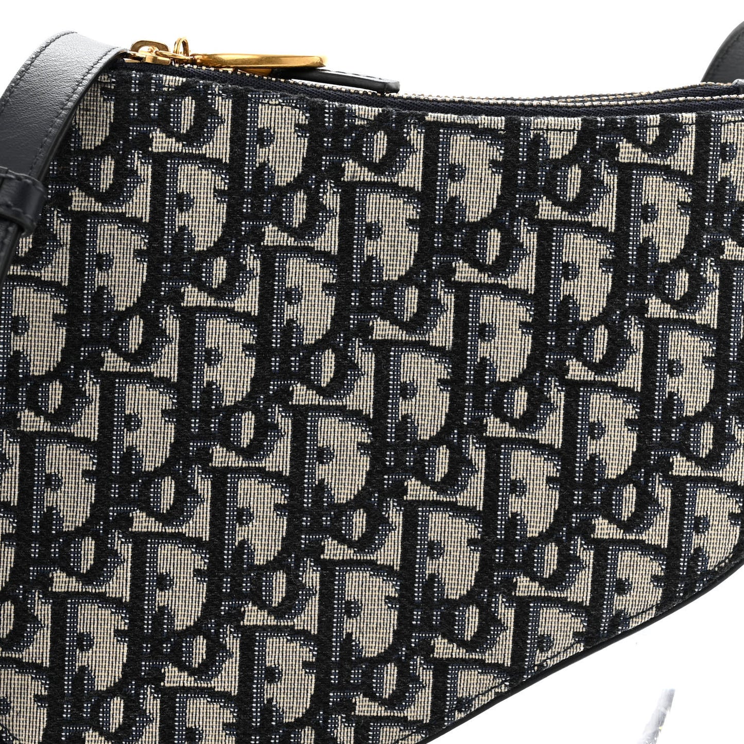 Oblique Saddle Pouch With Strap Navy Blue