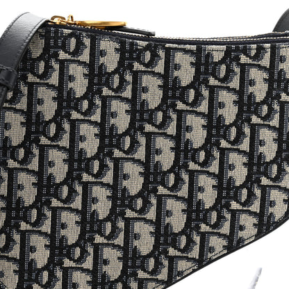 Christian Dior Oblique Saddle Pouch With Strap Navy Blue 9 of 12