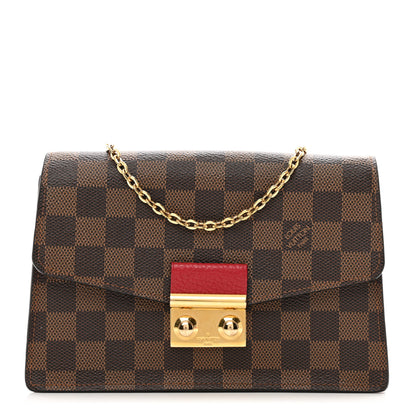 Louis Vuitton Damier Ebene Croisette Chain Wallet Scarlet 1 of 11