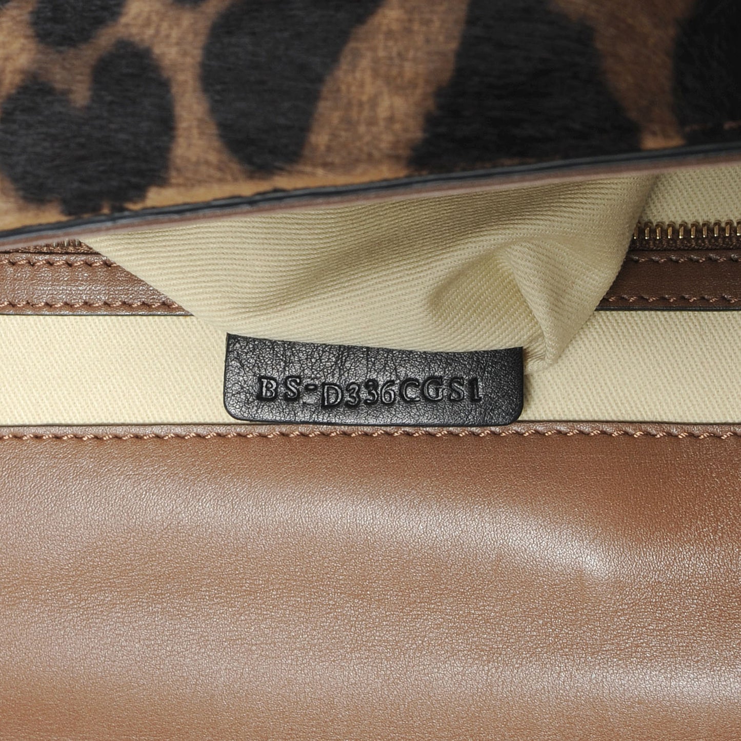 Calf Hair Large Glam Lock Rockstud Flap Leopard