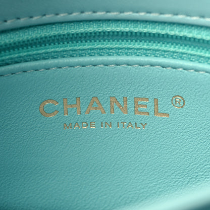 Chanel Lambskin Chevron Quilted Medium Trendy CC Dual Handle Flap Bag Mint Green 6 of 10
