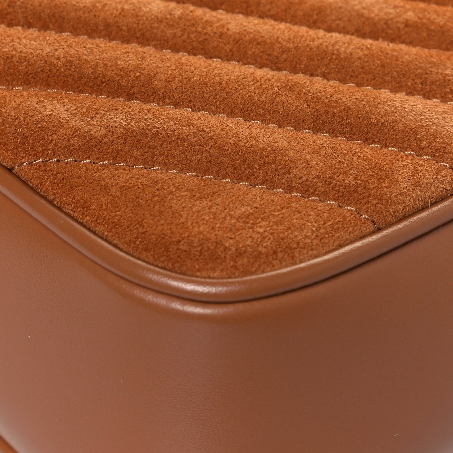 Suede Matelasse Monogram Lou Camera Bag Cinnamon