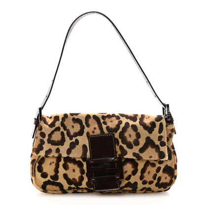 Fendi Calf Hair Leopard Print Baguette Brown 1 of 9