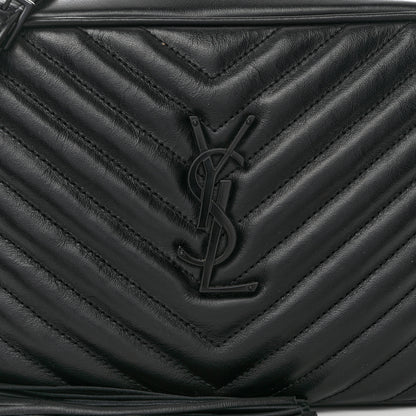 Saint Laurent Calfskin Matelasse Monogram Monochrome Lou Camera Bag Black 7 of 9