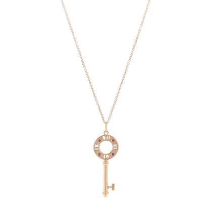 Tiffany 18K Rose Gold Ruby Atlas Pierced Key Pendant Necklace 1 of 4