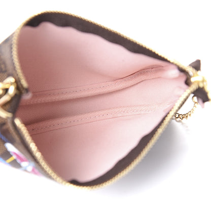 Louis Vuitton Damier Ebene 2020 Christmas Animation Big Wheel Mini Pochette Accessories Rose Ballerine 4 of 6