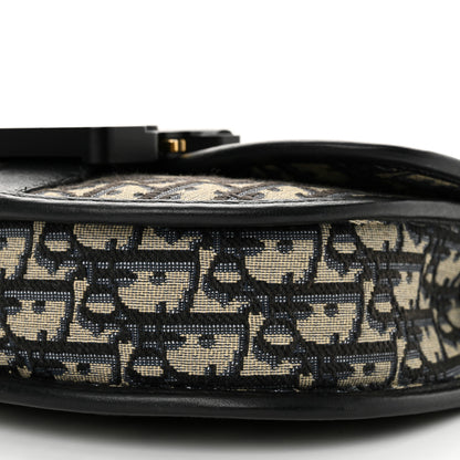 Christian Dior Oblique Grained Calfskin Mini Gallop Bag With Strap Black Beige 10 of 10