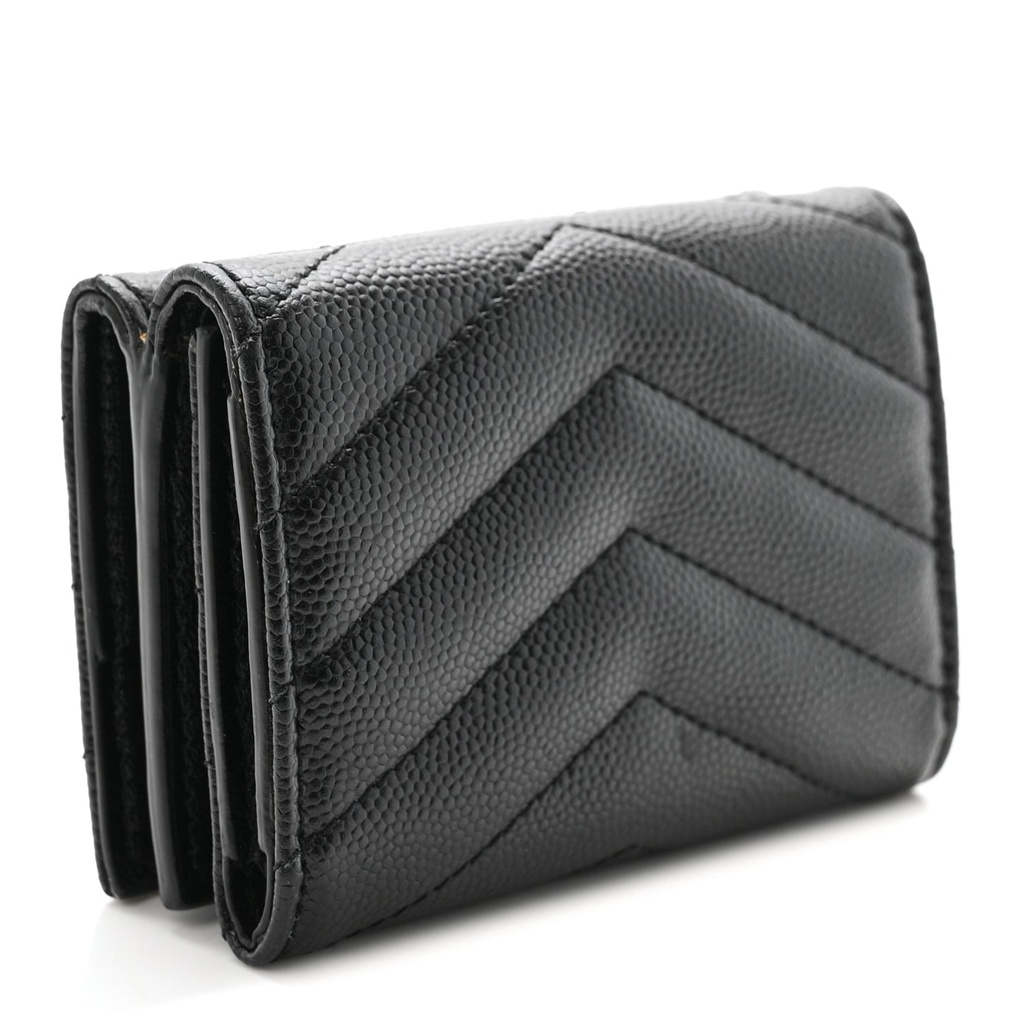 Grain De Poudre Matelasse Chevron Monogram Origami Tiny Wallet Black