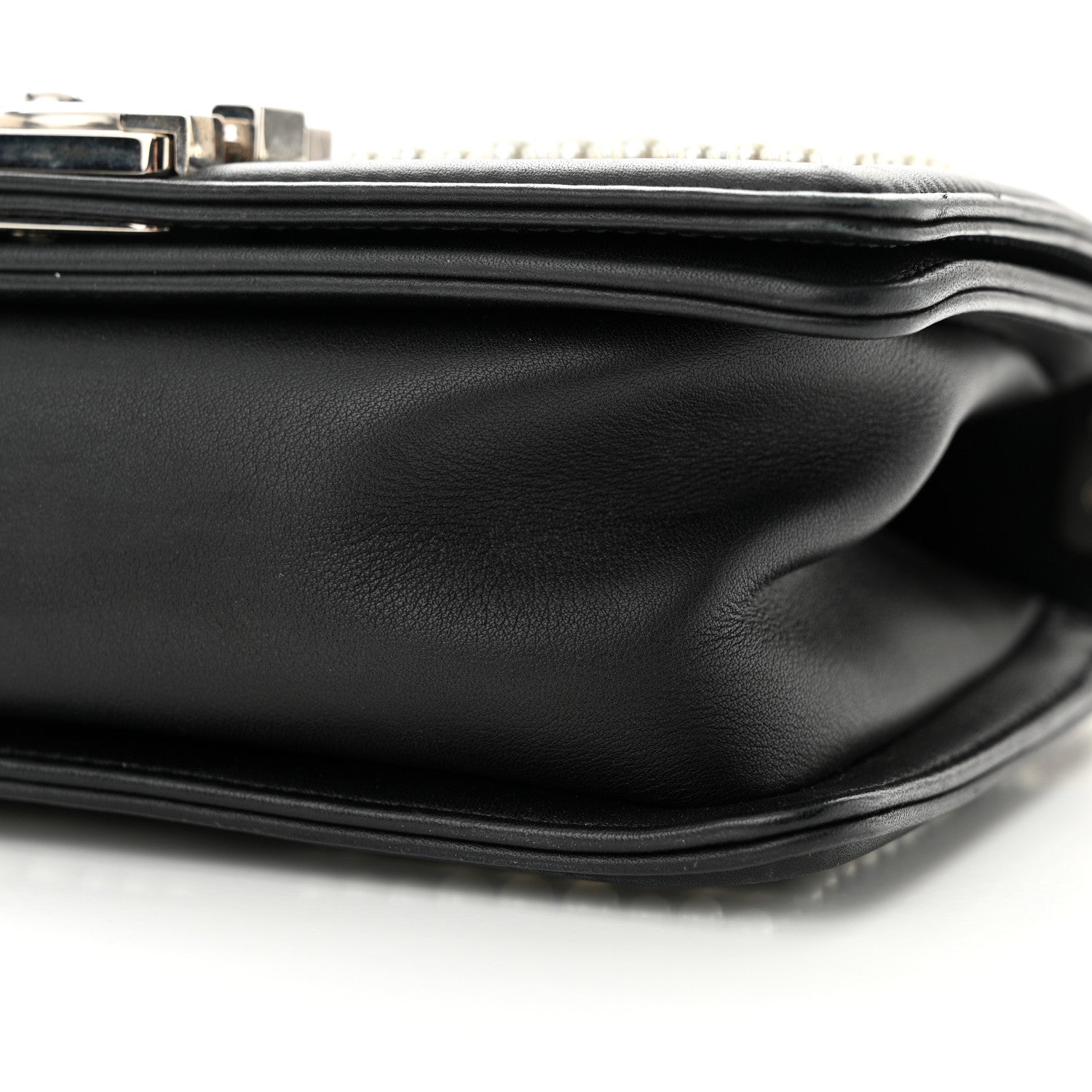 Chanel Calfskin Pearl Chevron Small Boy Flap Black 10 of 11