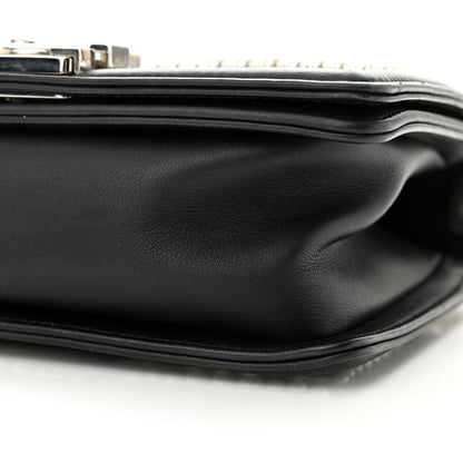 Chanel Calfskin Pearl Chevron Small Boy Flap Black 10 of 11