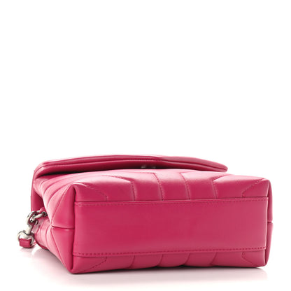 Saint Laurent Calfskin Y Quilted Monogram Toy Loulou Crossbody Bag Freesia 4 of 9