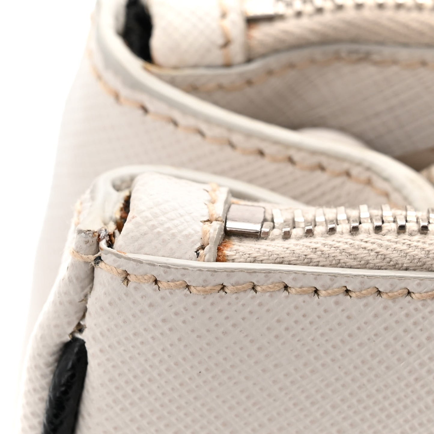 Saffiano Lux Small Galleria Double Zip Tote White
