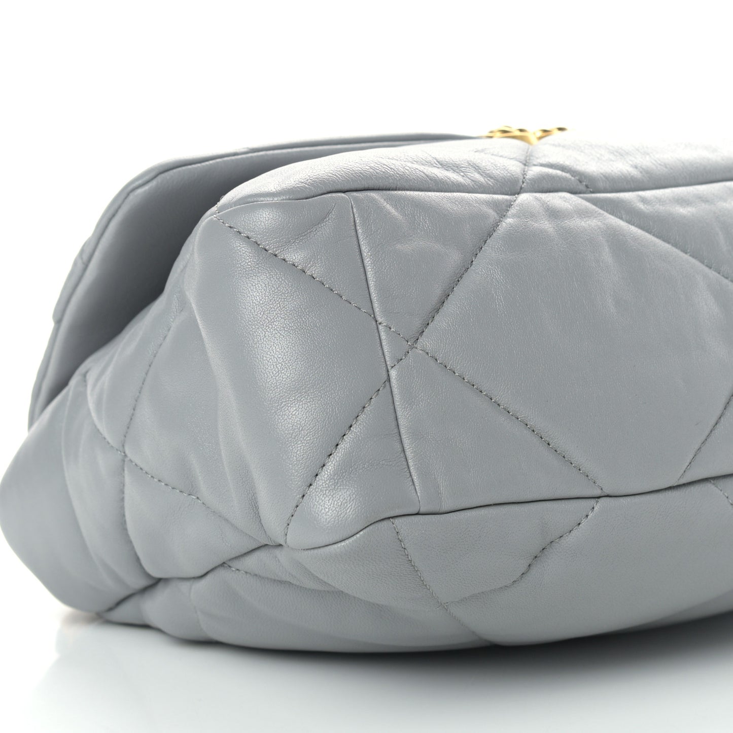 Lambskin Quilted Large Chanel 19 Flap Grey