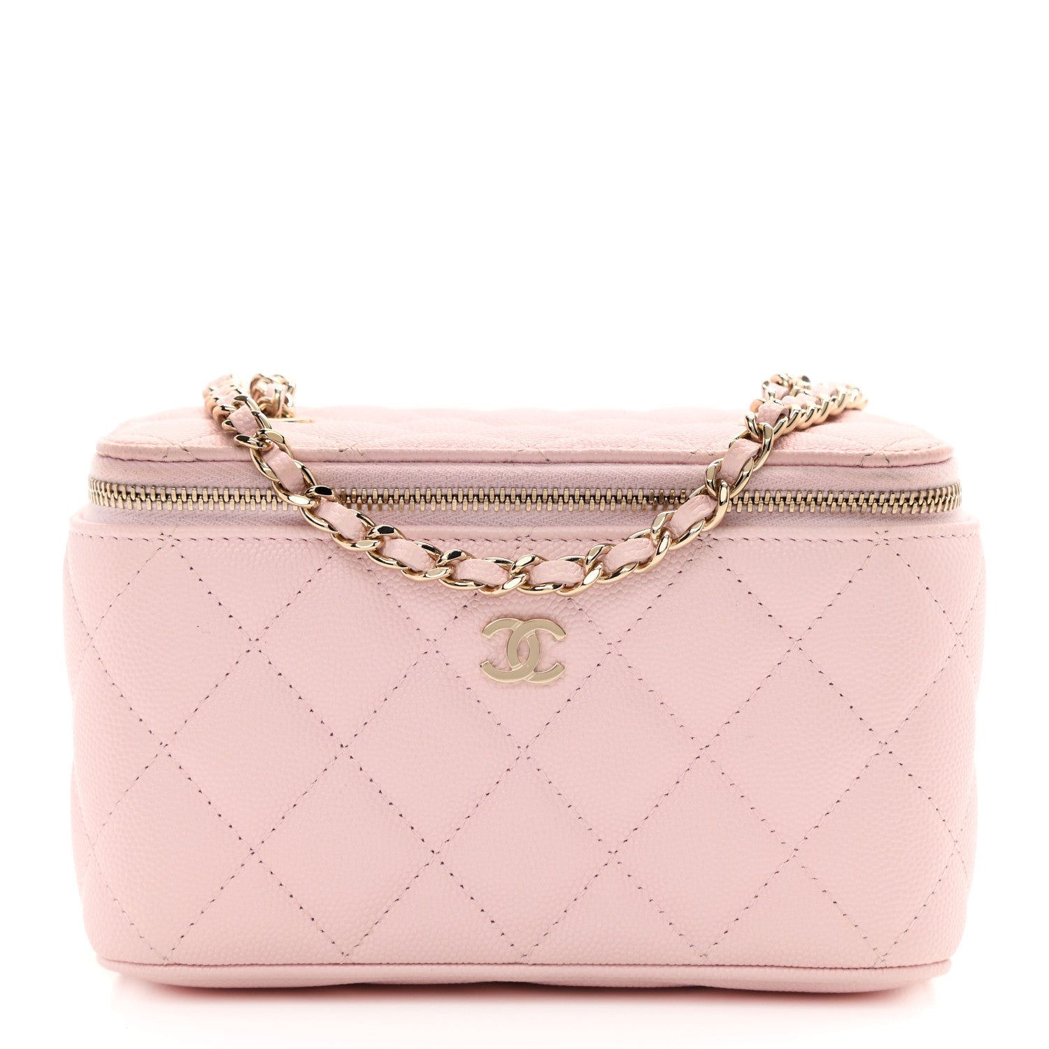 Chanel Caviar Quilted Small Vanity Case With Chain Light Pink 1 of 9