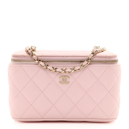 Chanel Caviar Quilted Small Vanity Case With Chain Light Pink 1 of 9