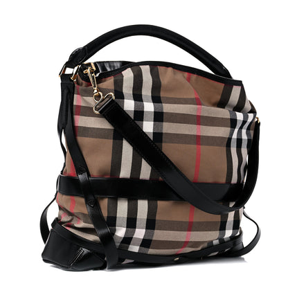 Burberry House Check Bridle Calfskin Medium Gosford Hobo Black 3 of 16