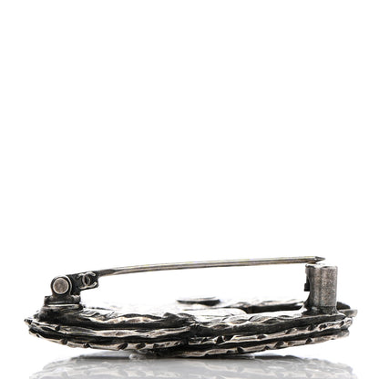 Chanel Ruthenium Crystal CC Brooch 5 of 6