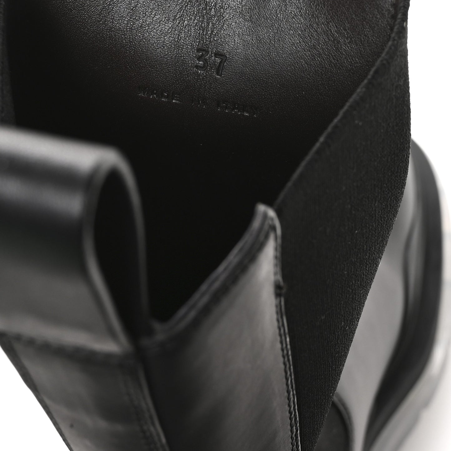 Calfskin The Tire Chelsea Boots 37 Black Transparent