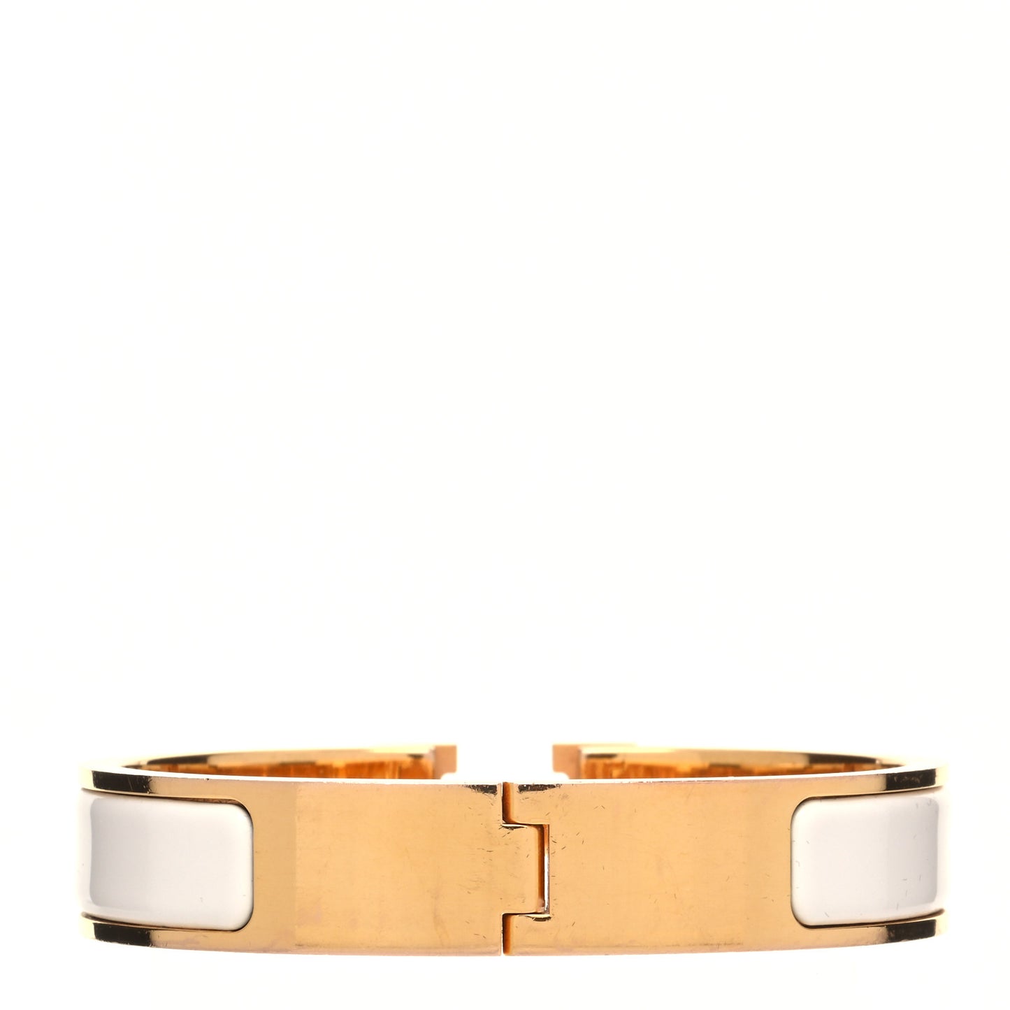 Enamel Narrow Clic Clac H Bracelet PM White