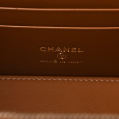 Chanel Caviar Quilted Top Handle Pocket Vanity Case Camel 6 of 10