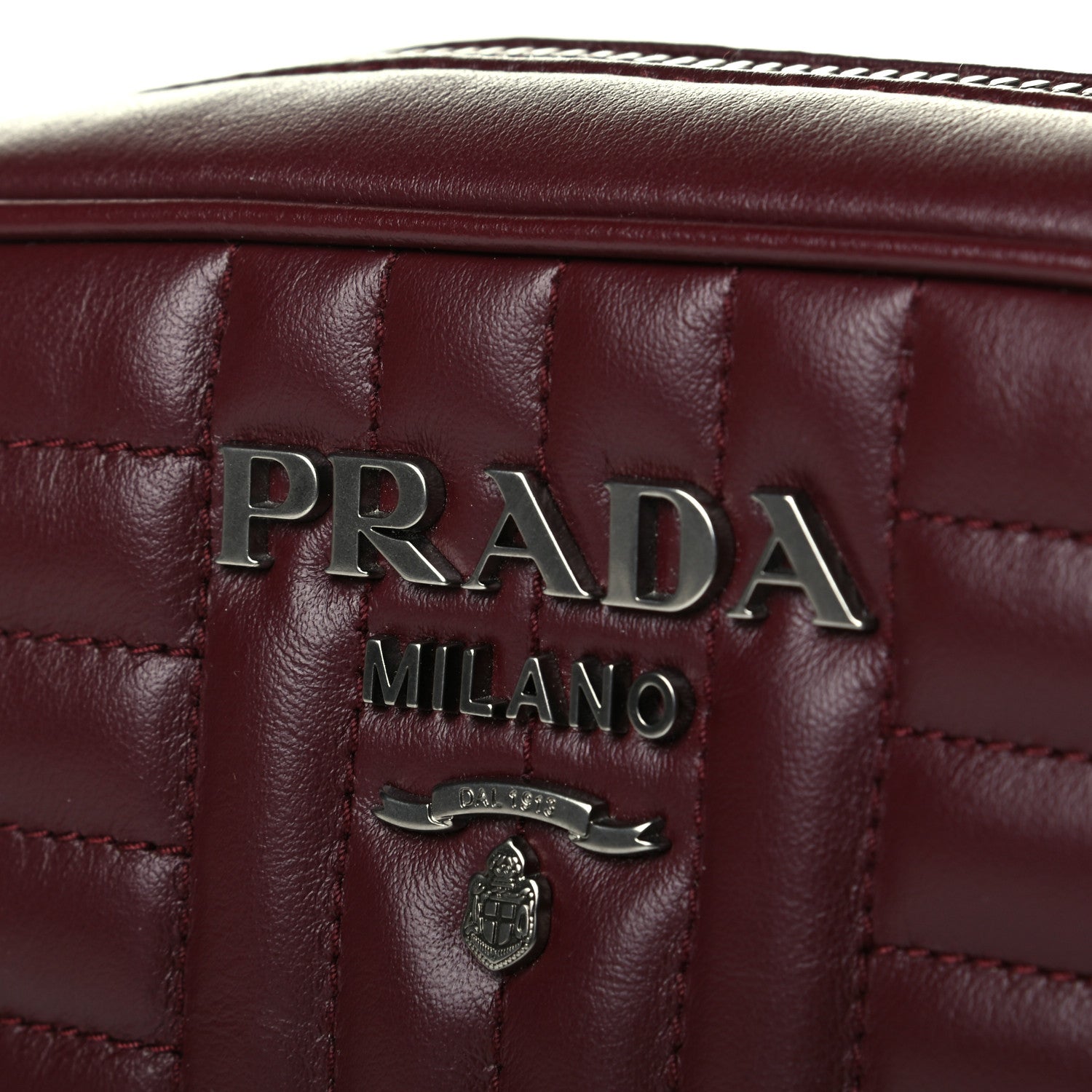 Prada Soft Calfskin Diagramme Crossbody Bag Granato 7 of 7