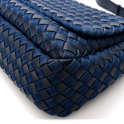 Bottega Veneta Denim Nappa Intrecciato Padded Messenger Abyss Indigo 9 of 9
