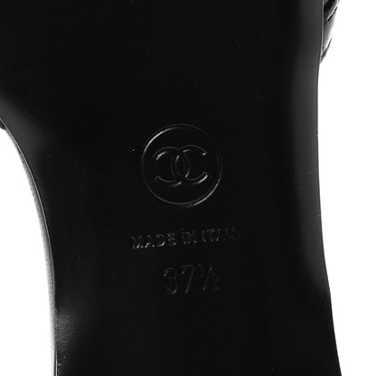 Chanel Lambskin Patent Calfskin CC Cutout Mules 37.5 Black 7 of 10