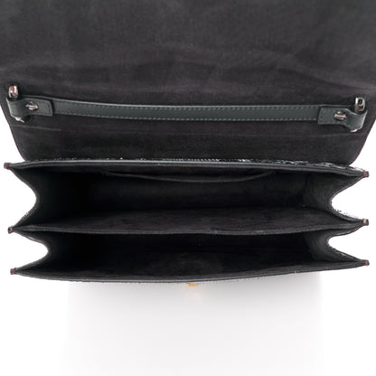 Fendi Vitello Century Snakeskin Studded Kan I Shoulder Bag Black Multicolor 5 of 10