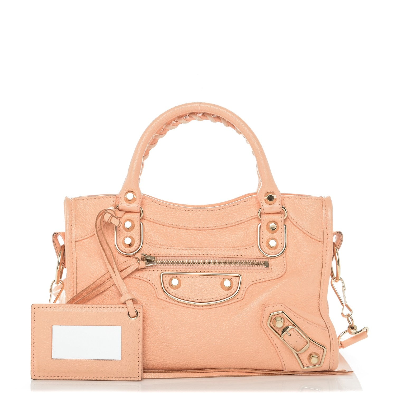 Balenciaga Chevre Gold Metallic Edge Hardware Mini City Rose Peach 1 of 7
