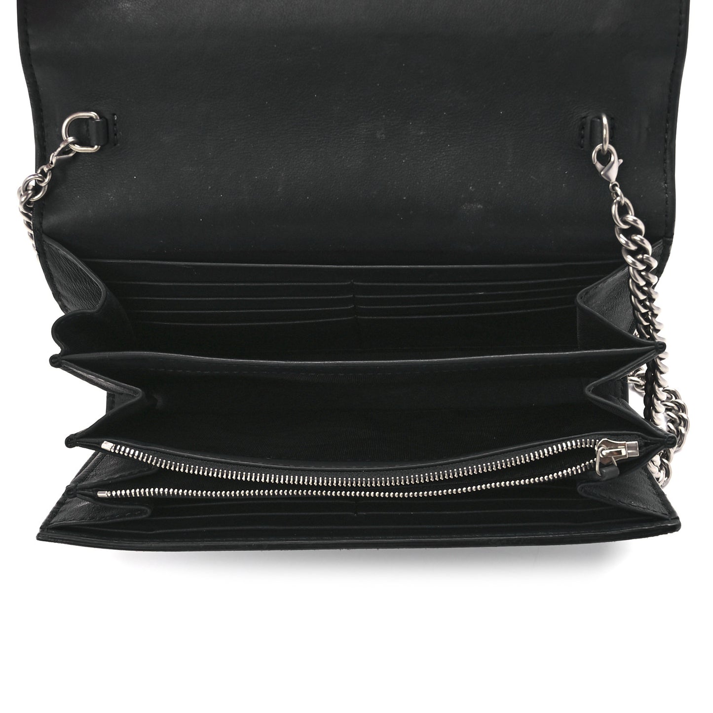Suede Mini Dionysus Chain Wallet Black