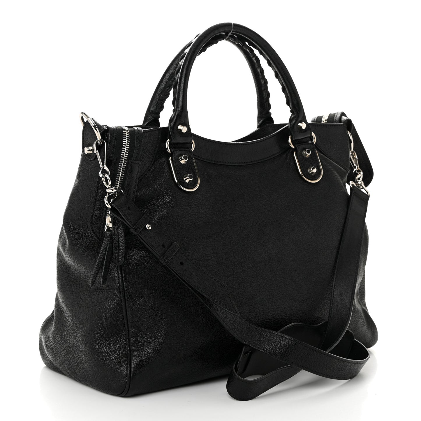 Chevre Silver Metallic Edge Hardware Velo Black