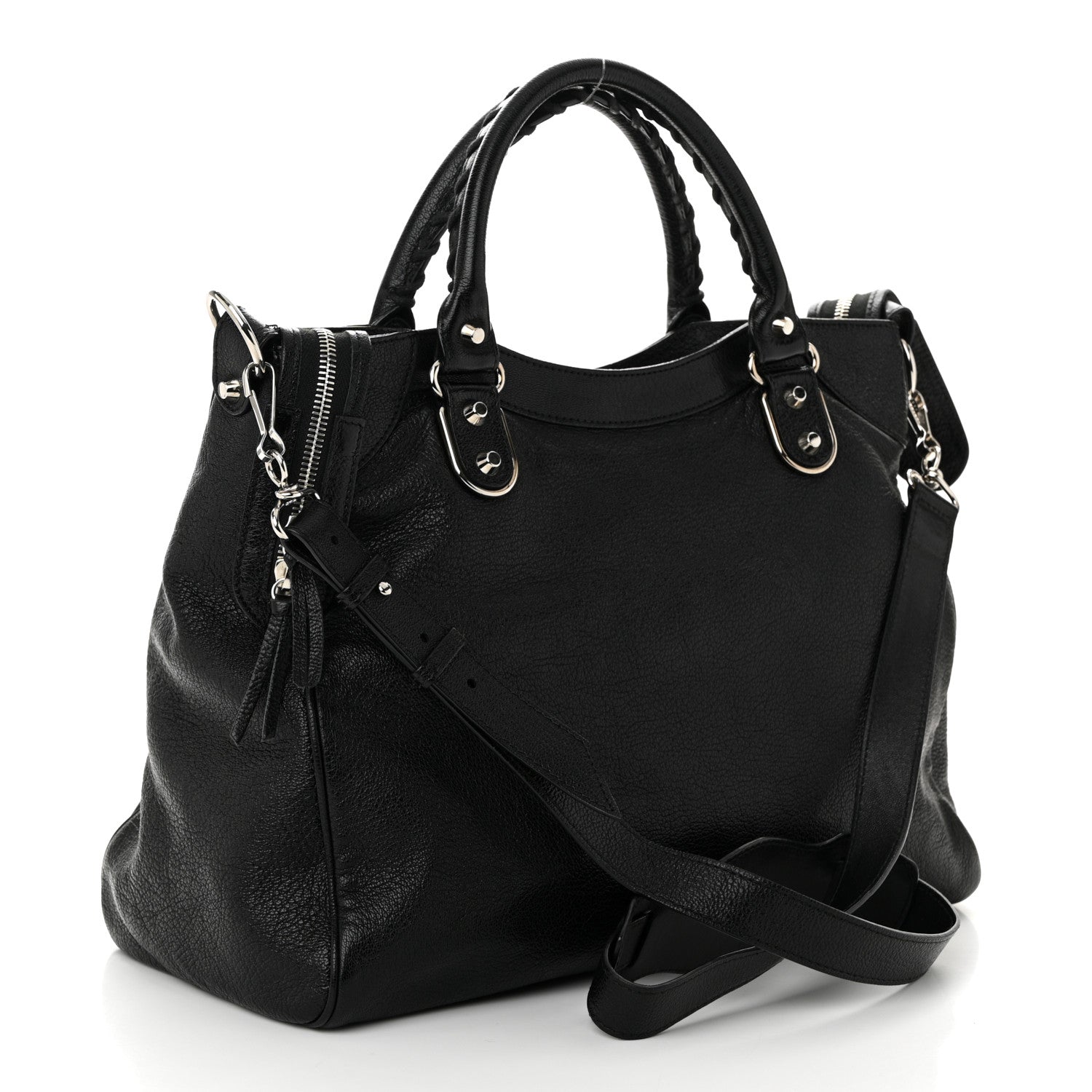 Balenciaga Chevre Silver Metallic Edge Hardware Velo Black 4 of 11