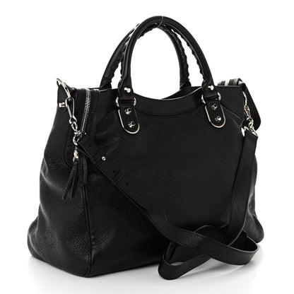 Balenciaga Chevre Silver Metallic Edge Hardware Velo Black 4 of 11