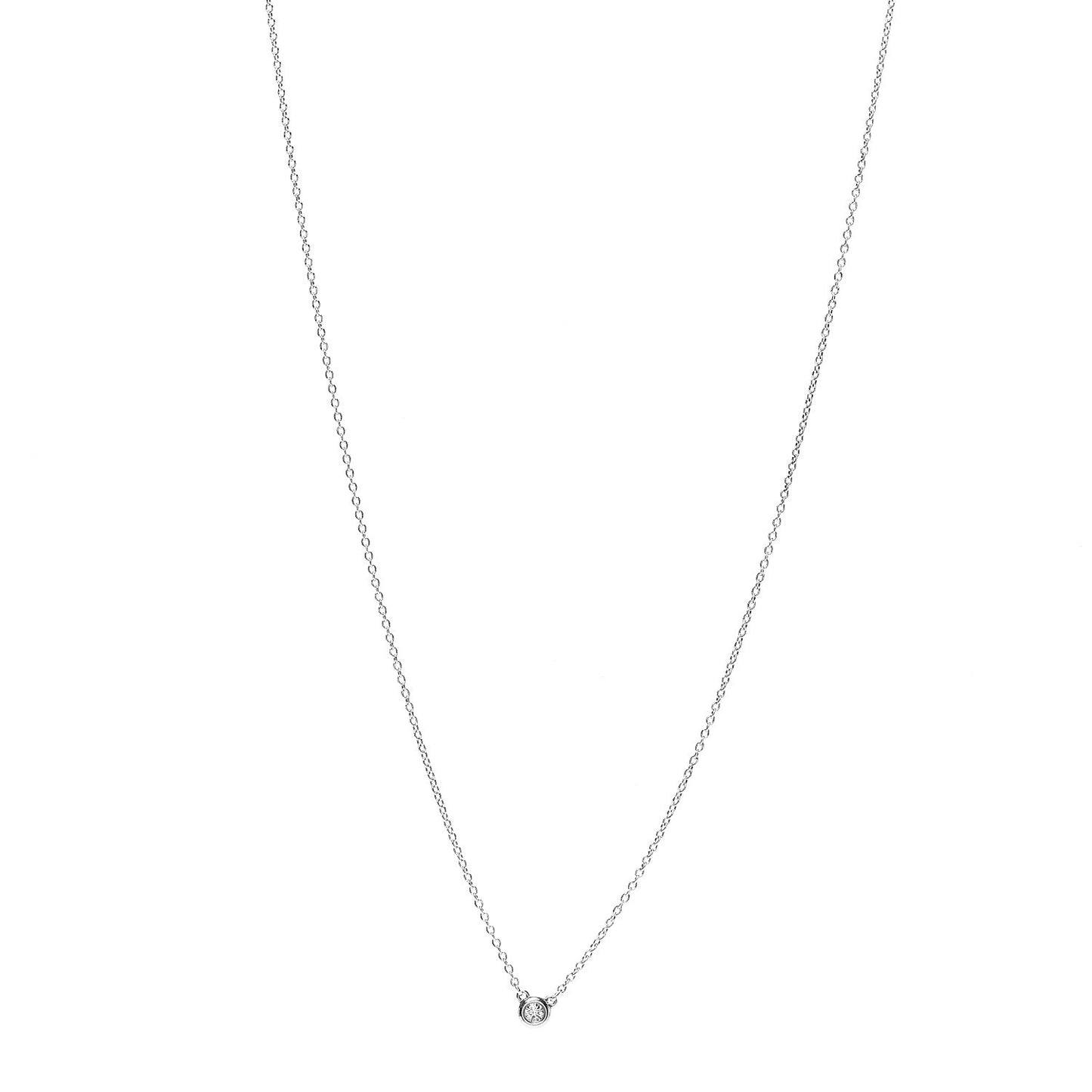 Sterling Silver Diamond .05ct Elsa Peretti Diamonds by the Yard Pendant Necklace