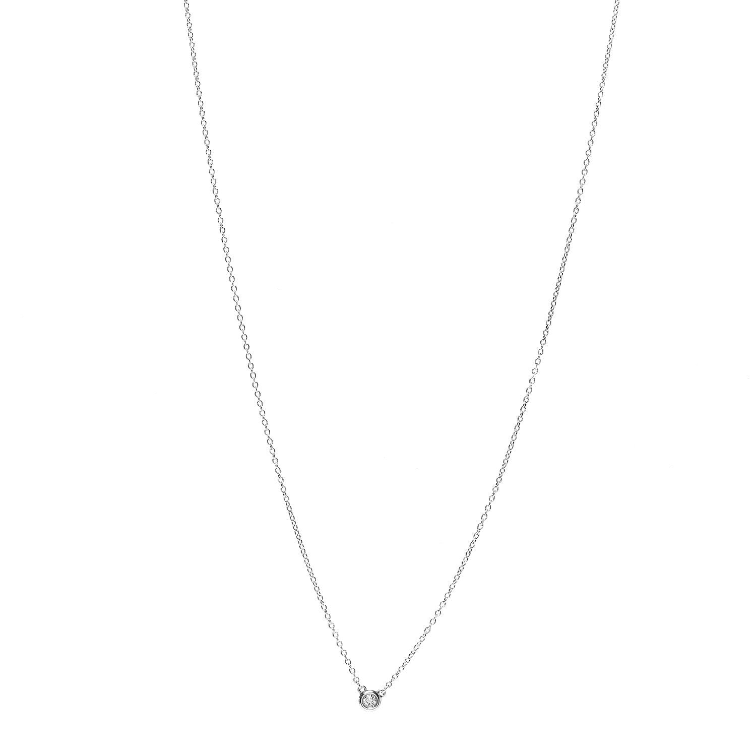 Tiffany Sterling Silver Diamond .05ct Elsa Peretti Diamonds by the Yard Pendant Necklace 1 of 8