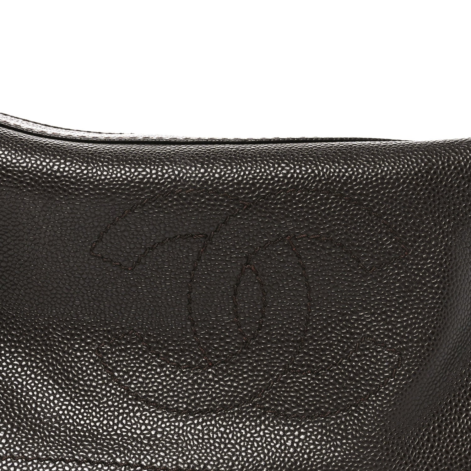 Chanel Caviar CC Wood Chain Hobo Dark Brown 8 of 10