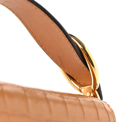 Chloe Calfskin Crocodile Embossed Mini C Double Carry Autumnal Brown 14 of 14