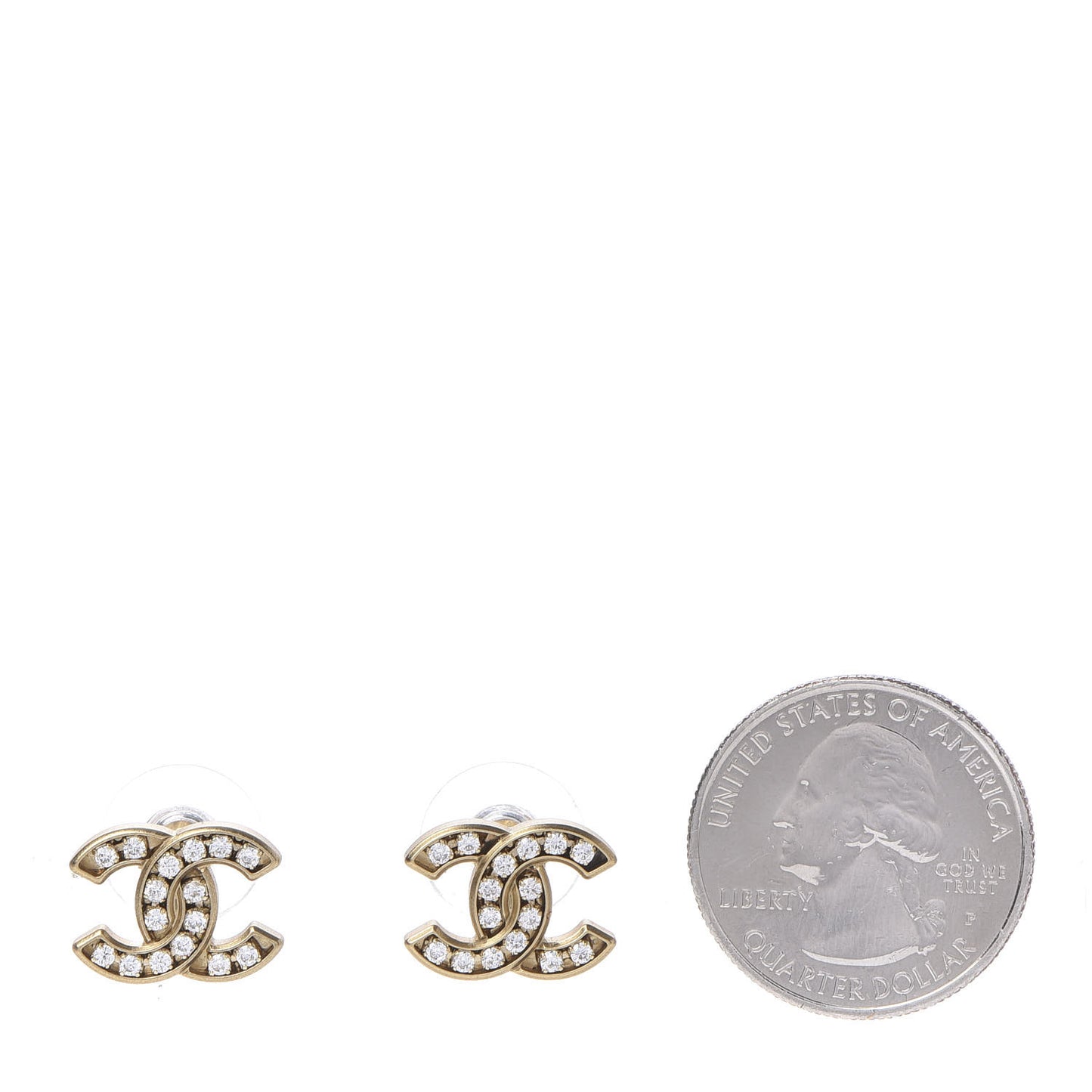 Crystal CC Earrings Gold