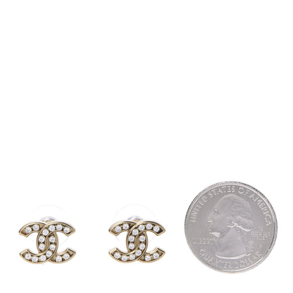 Chanel Crystal CC Earrings Gold 2 of 4
