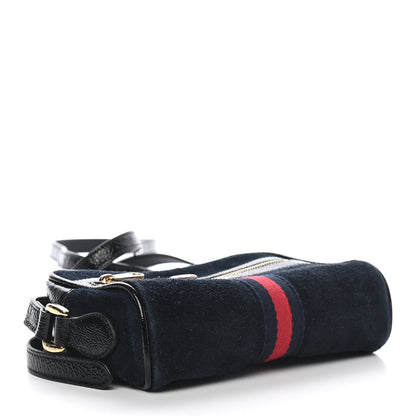Gucci Suede Patent Web Mini Ophidia Shoulder Bag Blue Black 4 of 10