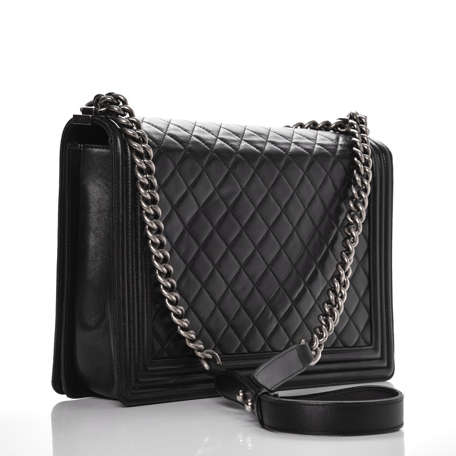 Chanel Lambskin Quilted Large Boy Flap Black 3 of 8