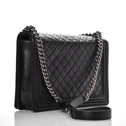 Chanel Lambskin Quilted Large Boy Flap Black 3 of 8