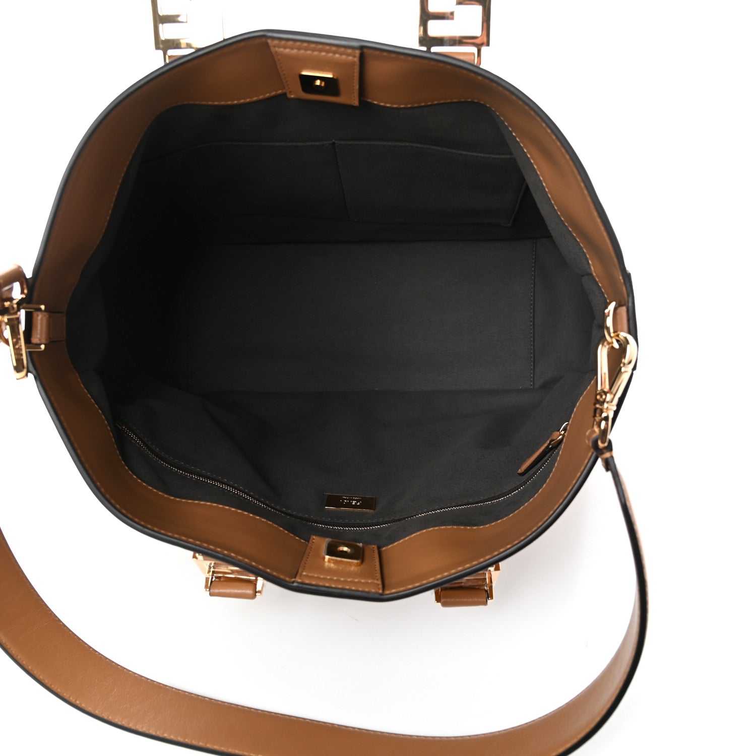 Fendi Vitello Glacier Medium FF Tote Nocciola 5 of 9