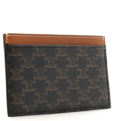Celine Triomphe Canvas Card Holder Tan 3 of 7