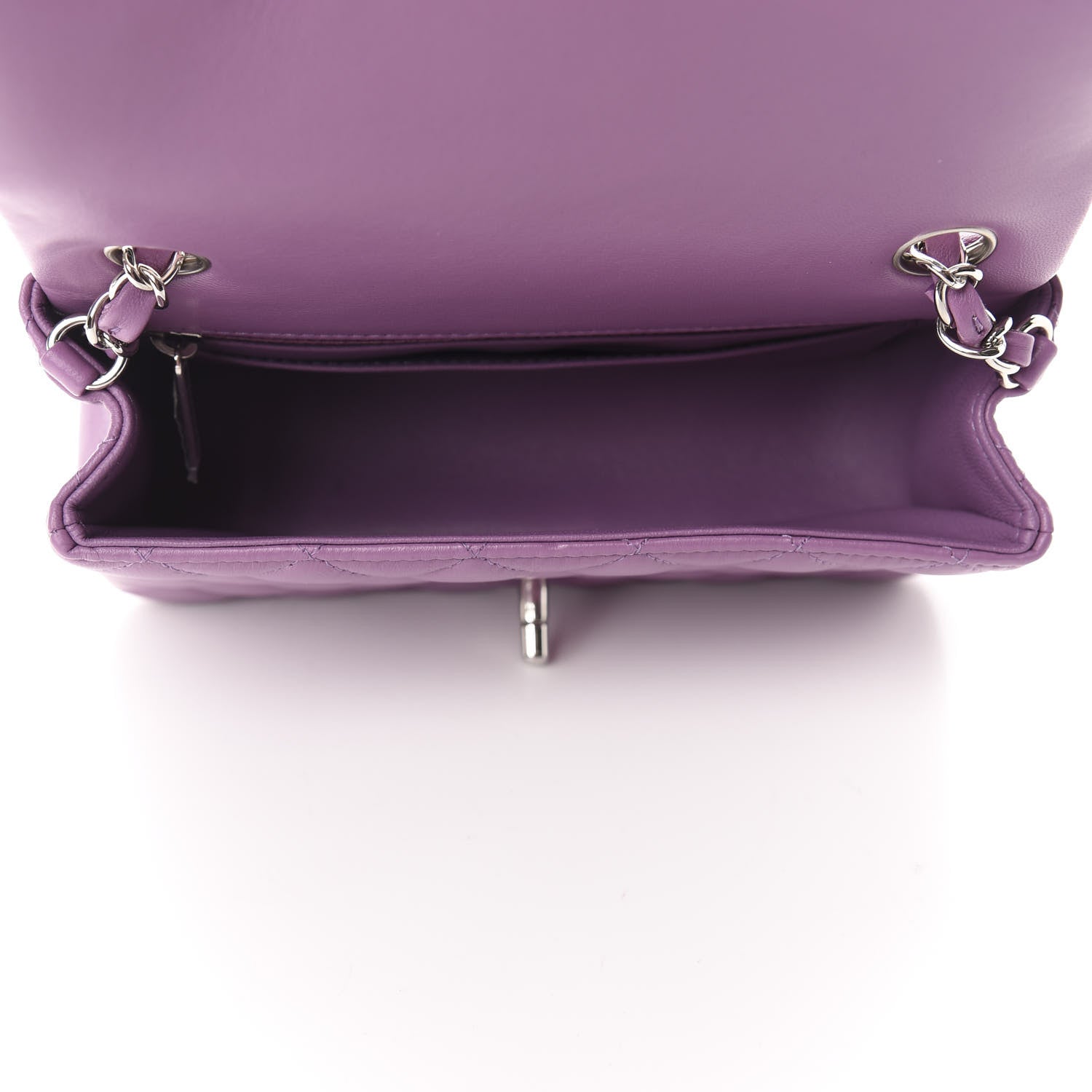 Chanel Lambskin Quilted Mini Rectangular Flap Purple 5 of 11