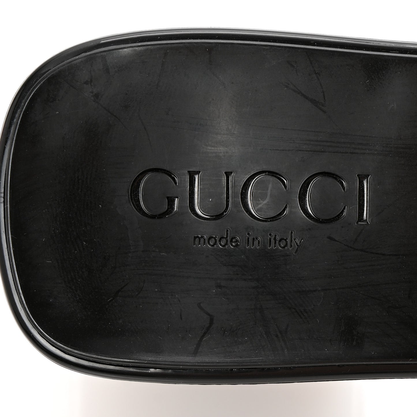 Rubber Gucci Logo Womens Platform 20/60mm Slide Sandals 38 Black