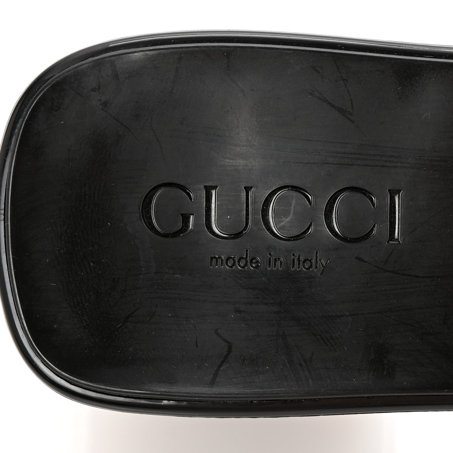 Gucci Rubber Gucci Logo Womens Platform 20/60mm Slide Sandals 38 Black 8 of 9
